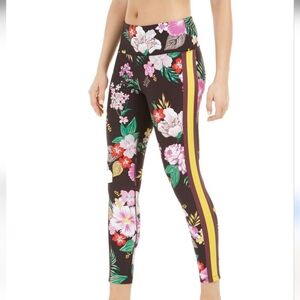 Calvin Klein Performance High-Waisted Leggings Black Floral Stripe XL NWOT